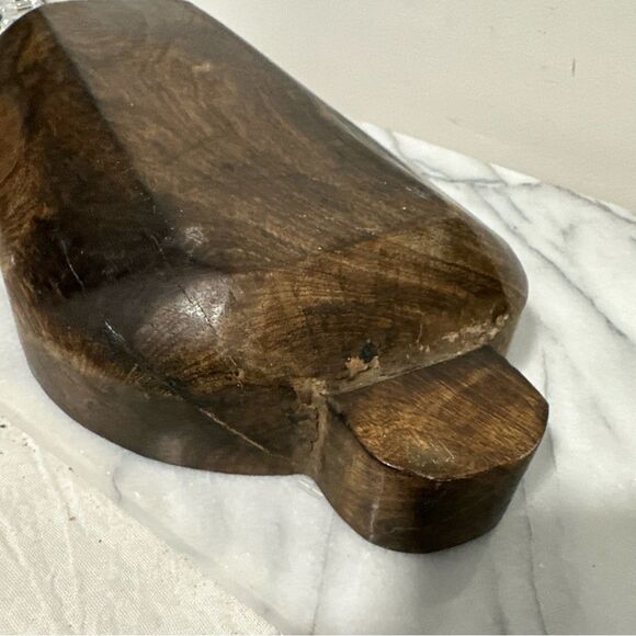 Rustic Wooden Serving Bowl trench bowl with handles solid wood - Picture 12 of 16